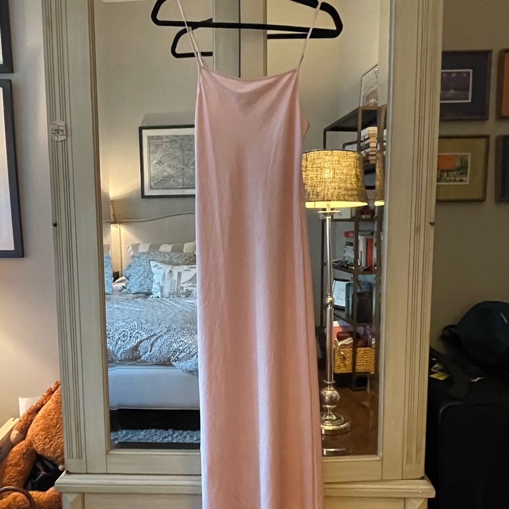 alexander Wang wash & go Maxi Cami dress, color: light melon, size: small.